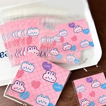 100 бр/ пакет Държач за карти Чанта за съхранение на училищни принадлежности Чанта за съхранение на Little Rabbit Самоуплотняющаяся чанта чанта за защита на карти