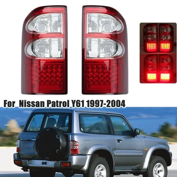 Ляв и десен заден указател на завоя на автомобила, стоп-сигнал за серия Nissan Patrol Y61 1997 1998-2004, червен
