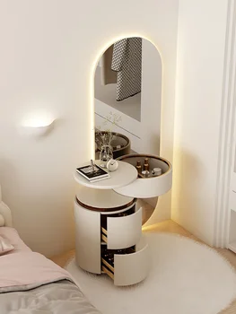 Скрин, нощно шкафче, с двойно предназначение, съвременна, минималистичное огледало в цял ръст, вграден в лампата, уютна спалня