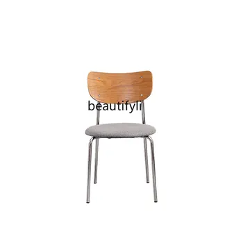 Модерна минималистична трапезария стол от художествена тъкан, италиански лесно луксозно кресло за обучение