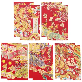 30шт Китайски червен плик Хунбао Нова Година празника на рожден Ден да се Ожени За щастливите парични торбички 2024 Червени пликове (смесен стил)