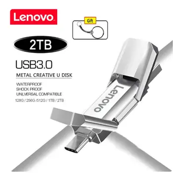 Lenovo 1 TB И 2 TB Type-c 2-в-1 Висока Карта 128 GB USB 3.0 Флаш памет 512 GB Мобилно Съхранение 256 GB Водоустойчив U-стик За PC