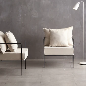 Минималистичен Бял стол за дневна, с Модерен дизайн, Удобен Модерен стол за хола, Метална Мобилни мебели Silla Plegable