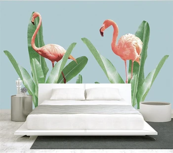 Тапети Beibehang на поръчка минималистичен пастелно фон таблата разтегателни дивана фламинго фон на стената на хола спални 3D тапети
