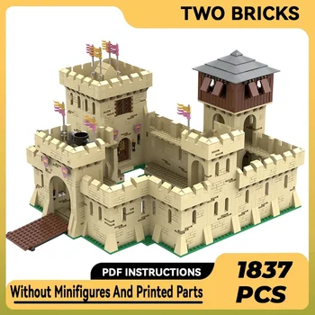 Модел военна крепост, строителни тухли Moc 375, технология жълт катинар, модулни блокове, подаръци, Коледни играчки, комплекти за сглобяване със собствените си ръце