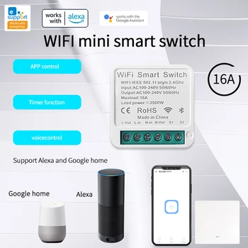 WIFI eWeLink Smart 16A Switch Мини-модул с 2-бандов на горивото таймер автоматизация на дома за Алекса Google Home Smart Life