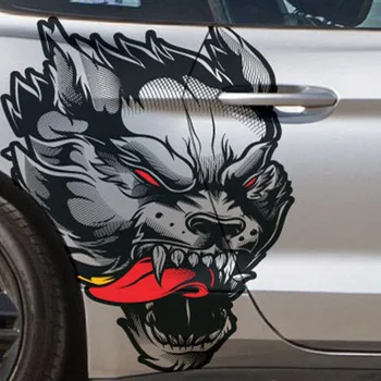Подходящ за Mustang F-150 Ranger, татуировка във формата на един вълк-Койот, tribal дизайн на врати, легла, пикап, камион, винил графична етикети