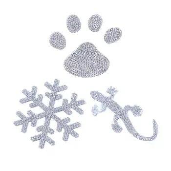 Универсална творческа стикер с пълна диамантен пръстен, Персонални Снежинка, отпечатък кучета, етикети за произход на автомобила, външен аксесоар
