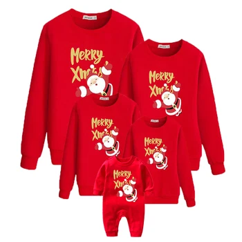 Коледни пуловери, е един и същ дрехи за майка и дъщеря, Коледна пижама, семейни тела с хубави елени, детски тела, еднакви семейни съоръжения