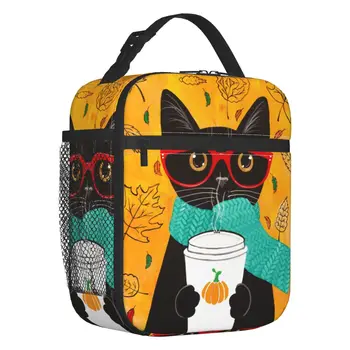 Дамски чанта за обяд с изолация на Black Cat, фланец термоохладитель за кафе, с тиква, кутия за обяд, на офиса, на Работа, на училище