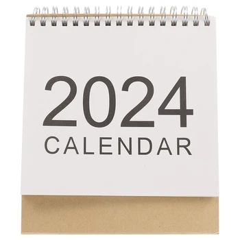 Настолен Календар 2024 Настолен Календар Месечен Календар Украшение Прост Стил Настолен Календар за Офис