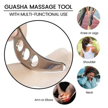 Плоча Гуа-Ша-Гуаша от неръждаема стомана, инструмент за масаж, стъргало, физиотерапевтический апарат за масажи на меридианите спокойна мускулите, инструмент за спа дъски