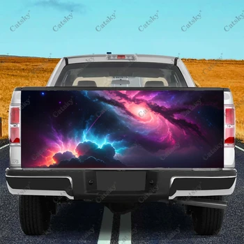Обвивка на задната врата на космически камион Galaxy Stars Материал професионален клас, универсален, подходящ за пълен размер на камиони, защитени от атмосферни влияния, сигурно за автомивки