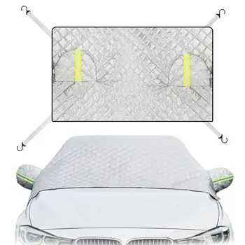 На предното стъкло са покрити със Сняг Голям Предното Стъкло на Автомобила е Покрит с Лед И Сняг Подобрени Зимата Предното стъкло на Покрива Зимата Автомобил с Повишена Дебелина