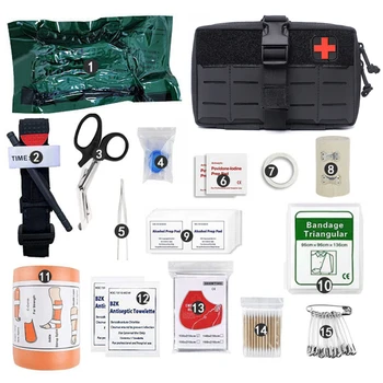 Градинска военна аптечка за първа помощ IFAK, комплекти колани за оцеляване при травми, чанта Molle, тактическо облекло спешна медицинска помощ за лов