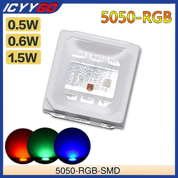 ICYYGO LED smd 5050 SMD RGB 1,5 0,6 0,5 W Led Диоден Чип Лампи Мъниста 5050 САМ Трицветна на Излъчване на Светлина с Високо Качество Ярък