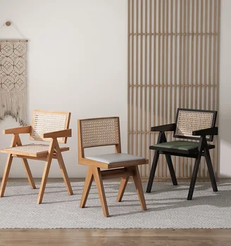Индивидуален стол от ратан е в скандинавски стил от масивно дърво, популярен маса за хранене, стол от ратан, стол от lonely wind Чандигар