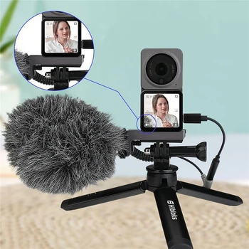 Спортна камера/Микрофон/Поставка за студено башмака от лека сплав/ 3.5 мм Разъемный кабел-адаптер за аудио-Type C за DJI Action 2