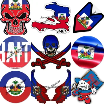 Знаме на Хаити Пиратски Череп Vinyl Стикер Знаме на Хаити Държава Крила Стикер Гордата Гаитянская Стикер за Автомобили Suv Лаптоп Стикер на Бронята