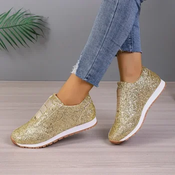 Пролетно-есенен дамски спортни обувки на нисък ток в една стъпка 2024 г., Модни дамски обувки за разходка на открито