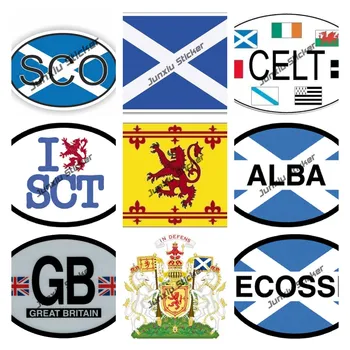 Код на страната Шотландия SCO Стикер на Колата Креативни Аксесоари Флаг на Шотландия Стикер от PVC на Автомобил, мотоциклет Водоустойчив Отразяваща декор