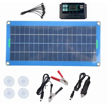 Соларен панел с мощност 300 W, 12, 5, двойна USB контролер, Водоустойчив монокристаллические слънчеви батерии, зарядно устройство-100A