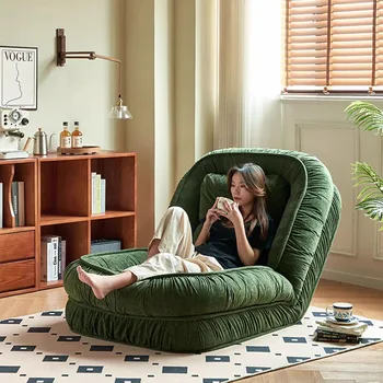 Зелени мека мебел-реплика на Обзавеждане по индивидуална хол Домашен етаж Единично легло в скандинавски стил мека Мебел за дневна Мързел Muebles Мебелите за дневна