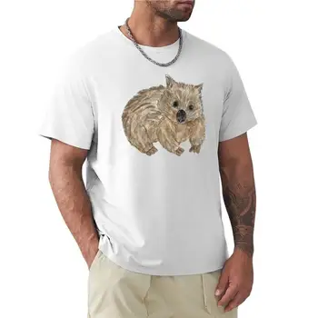 Тениска с изображение на вомбата - австралийския на животното, къса тениска, тениска с графики, спортни тениски, спортни ризи, мъжки