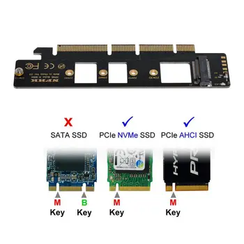 CY M. 2 M-key NVME AHCI NGFF SSD до PCI-E 16x 3.0 4x Адаптер за твърдотелно устройство 110 мм и 80 мм