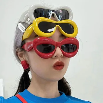 Надуваеми устните y2k future wind ins тенденция на модата европейски и американски мъже и жени с отделни слънчеви очила 