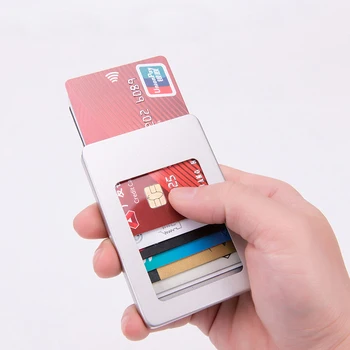 Притежателите на кредитни карти Weduoduo, RFID Алуминиева кутия, портфейл за карти, модерен случайни калъф за карта, с високо качество портфейли от цели метал