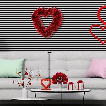 Венец във формата на червени сърца за деня на Св. Валентин, Висящ Декоративен Любовен венец, Венец, за прозорци, Вечерни Украса за дома, украшение