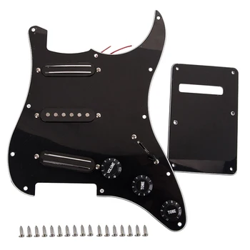Черни 3-слойна звукосниматели Sss с две релси, предварително заредени китара въздушни щитове за електрическа китара с 11 дупки