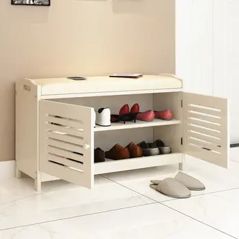 Пейка за съхранение на обувки Organizador С възглавница на седалката, Шкаф за обувки, Стелаж за обувки, Шкаф за обувки, тоалетка с огледало за обувки, Mesa Мебели за дома FGM