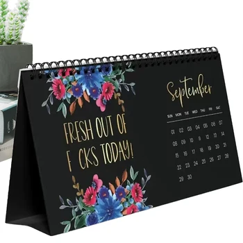 Календар на 2024 година за уморени жени, Забавен Преносим настолен календар за месец, Елегантен Подарък Настолен календар за изморените