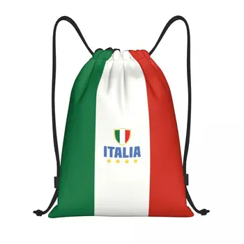 Чанти-раници с завязками под флага на Италия, мъжки, женски-леки чанти за спорт във фитнес залата, чанти за пътуване